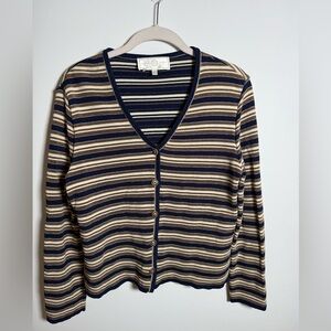 ST JOHN SPORT | Vintage Marie Grey Striped Sweater